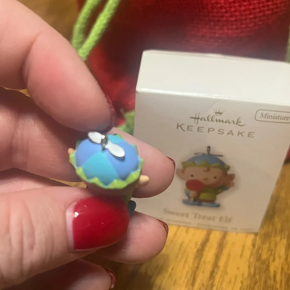 Hallmark Keepsake Miniature Sweet Treat Elf - Blue and Green